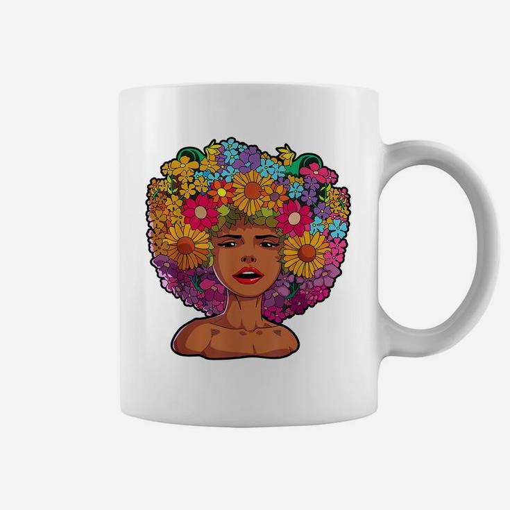 Afro Women African American Melanin Queen Flower African Coffee Mug