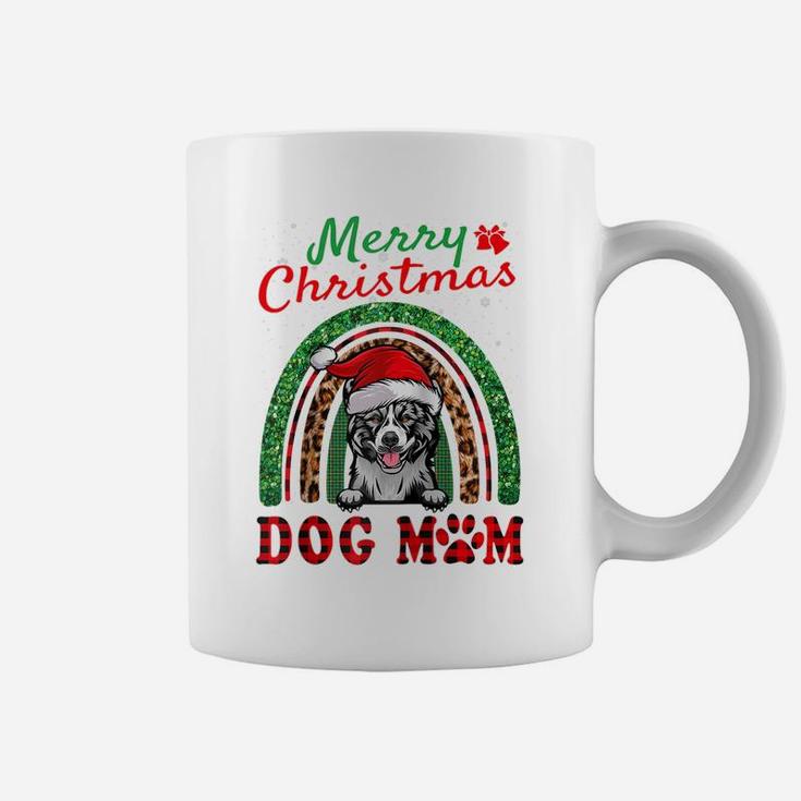 Akita Santa Dog Mom Boho Rainbow Funny Christmas Raglan Baseball Tee Coffee Mug
