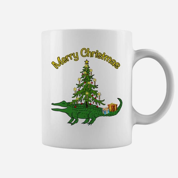 Alligator Gator With Xmas Tree Gifts Holiday Merry Christmas Sweatshirt Coffee Mug