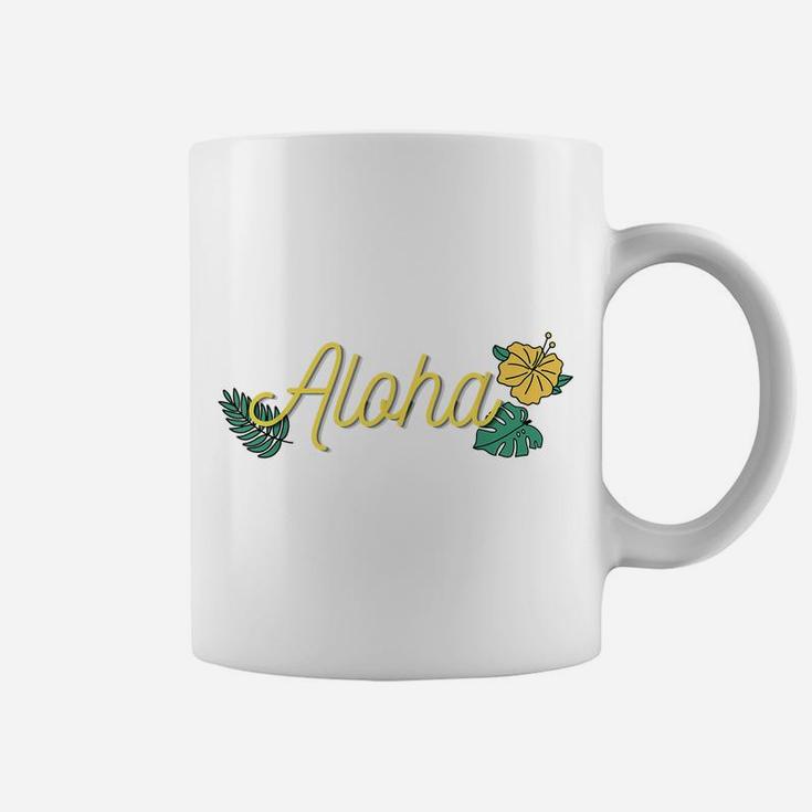 Aloha Hawaii Hawaiian Island Tropical Hibiscus Flower Beach Coffee Mug