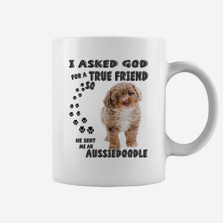 Aussiedoodle Quote Mom, Aussiepoo Dad, Cute Aussiepoodle Dog Coffee Mug
