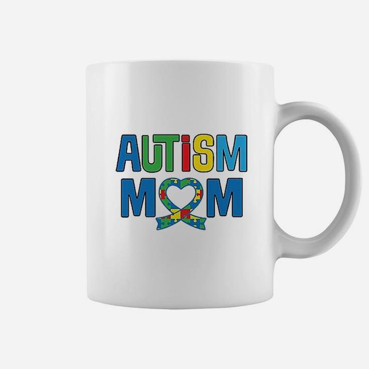 Awareness Mom Puzzle Ribbon Coffee Mug