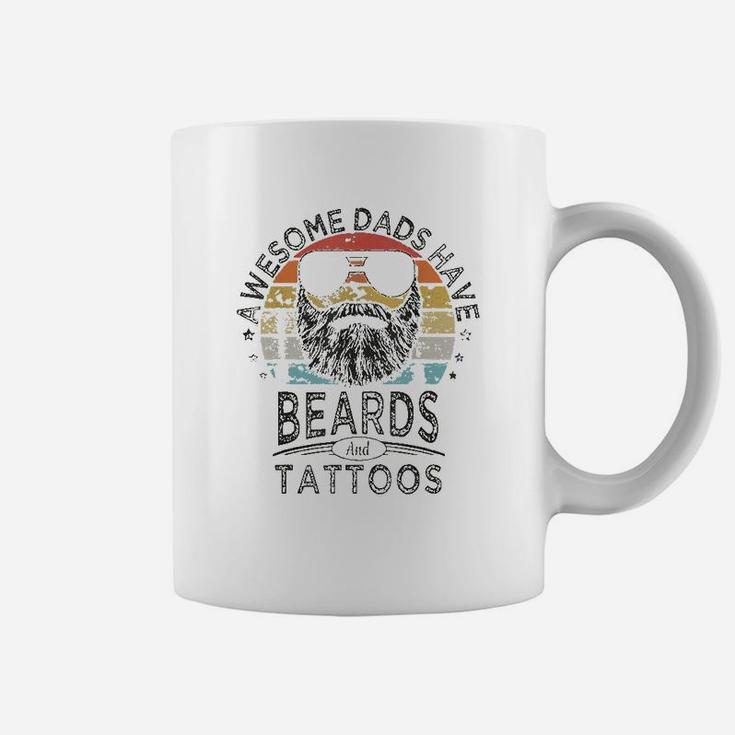 Awesome Dads Have Beards And Tattoos  Funny Bearded Dad Coffee Mug