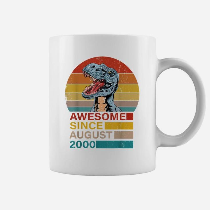 Awesome Since August 2000 Dinosaur 21 Year Old Birthday Coffee Mug
