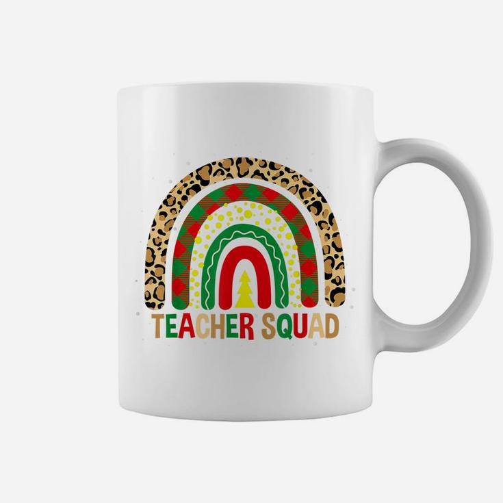 Awesome Teacher Squad Boho Rainbow Funny Teacher Christmas Coffee Mug