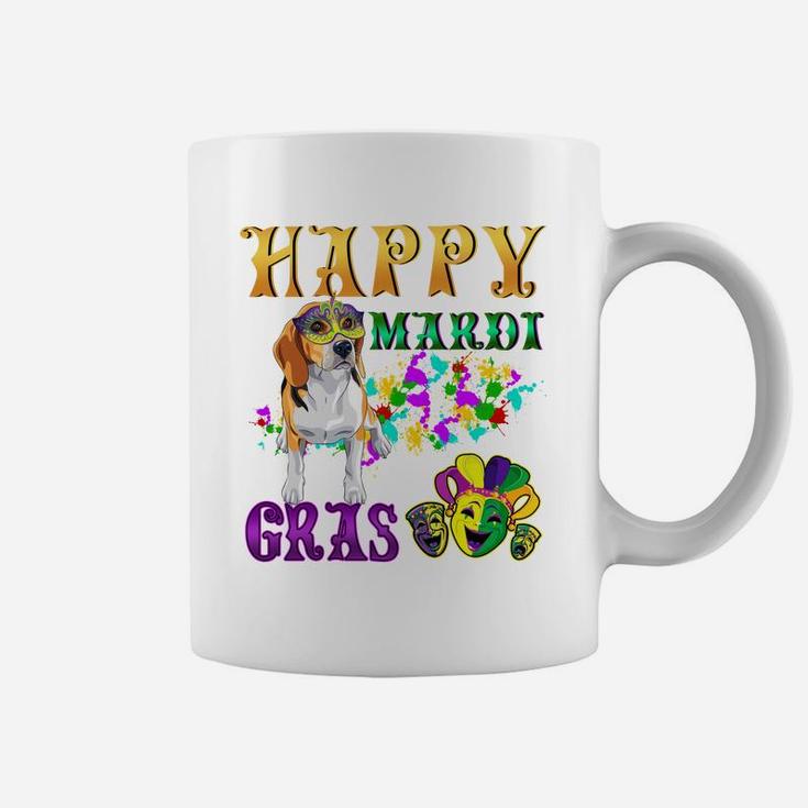 Beagle Dog Breed Happy Mardi Gras Festival Coffee Mug
