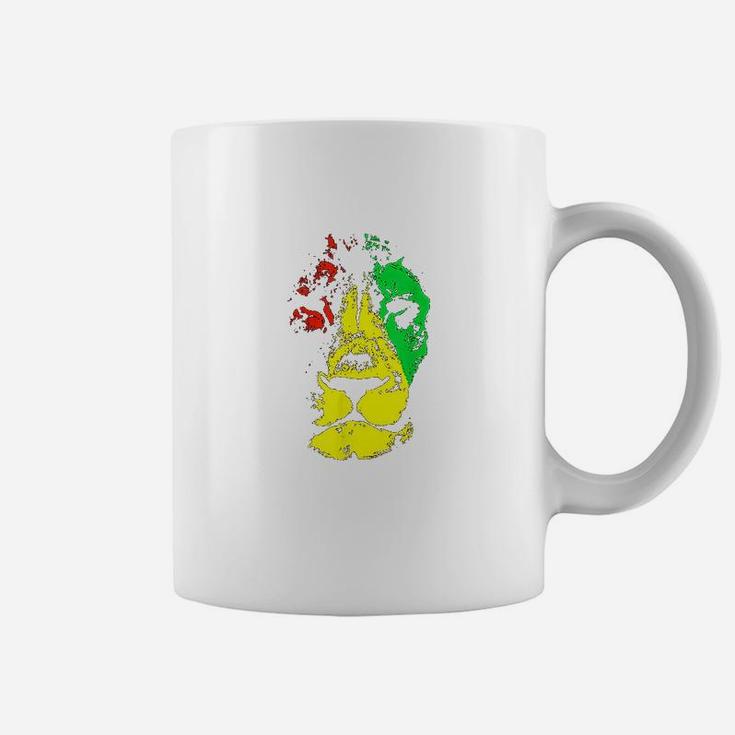 Beautiful Lion Face Rasta Colors Style Coffee Mug