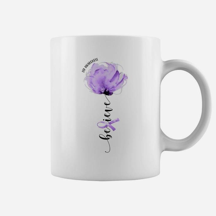 Believe Itp Awareness Purple Ribbon Flower Lovers Coffee Mug
