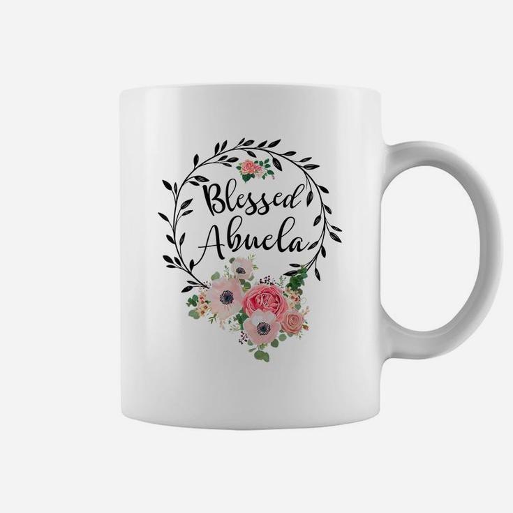 Blessed Abuela Shirt For Women Flower Decor Grandma Coffee Mug