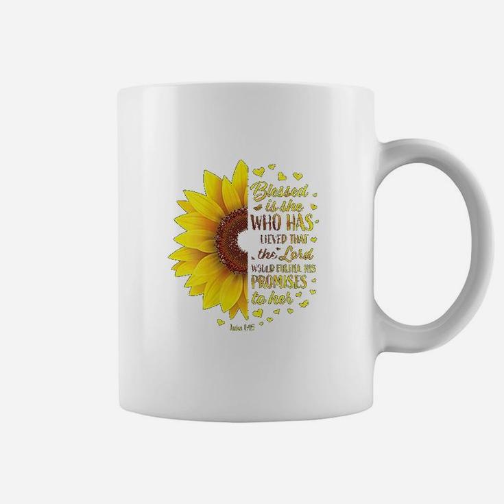 Blessed Christian Verse Religious Gift Women Sunflower Coffee Mug