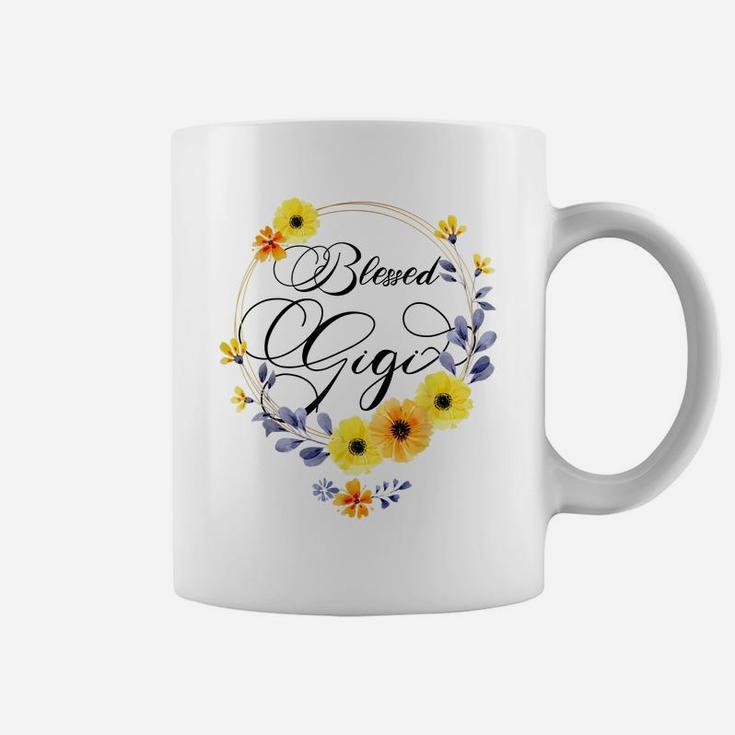 Blessed Gigi Shirt For Women Beautiful Flower Floral Coffee Mug