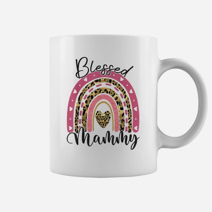 Blessed Mammy Funny Leopard Boho Rainbow Mammy Life Coffee Mug