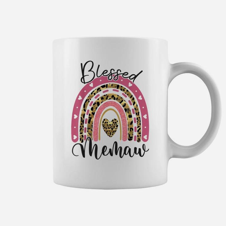 Blessed Memaw Funny Leopard Boho Rainbow Memaw Life Coffee Mug