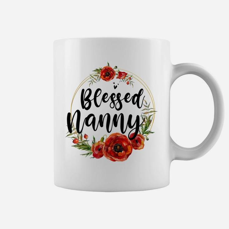 Blessed Nanny Floral Flower Mom Grandma Mothers Day Coffee Mug