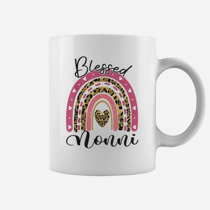 Blessed Nonni Funny Leopard Boho Rainbow Nonni Life Coffee Mug