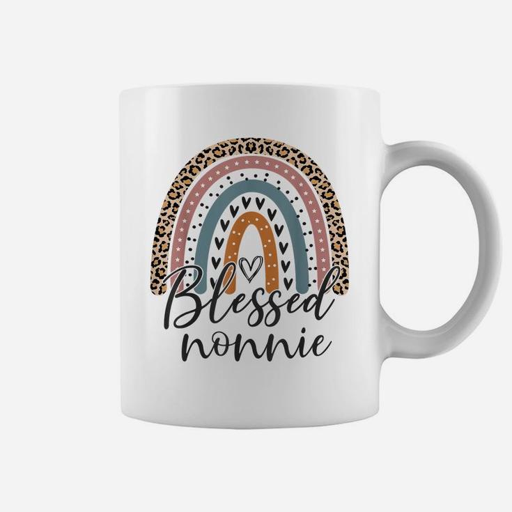 Blessed Nonnie Funny Leopard Boho Cute Rainbow Coffee Mug