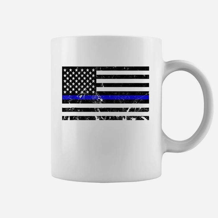 Blue Lives Matter Usa Flag Coffee Mug