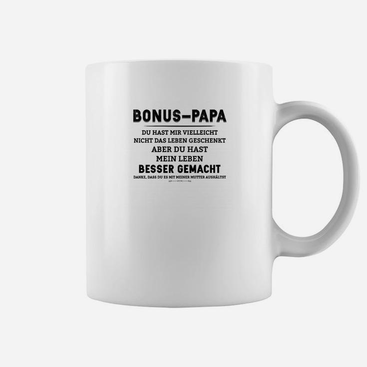 Bonus Papa Spruch Herren Tassen – Geschenkidee für Stiefvater