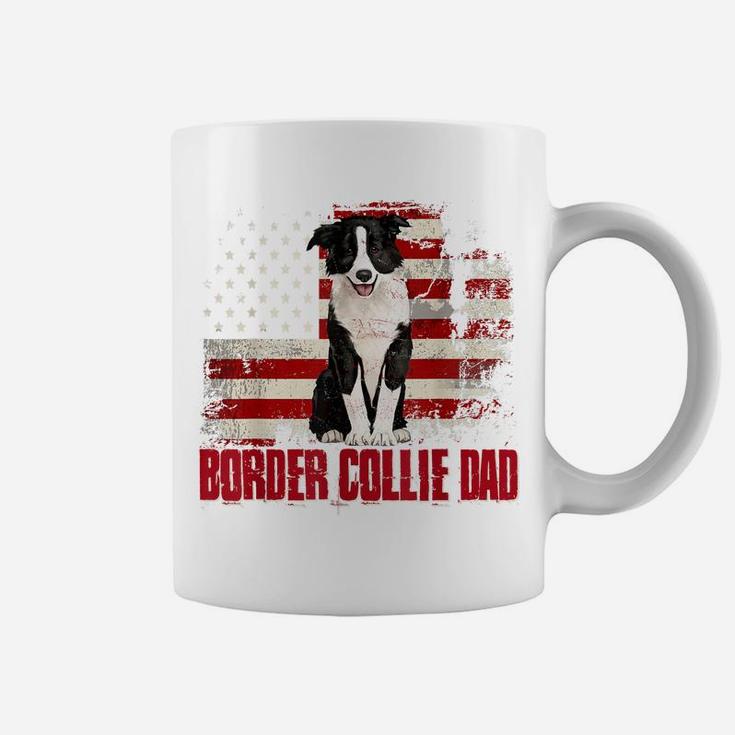 Border Collie Dad American Flag 4Th Of July Dog Lovers Coffee Mug