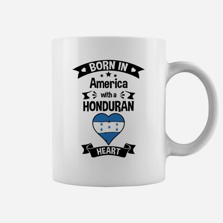 Born In America With A Honduran Heart Honduras Flag Sweatshirt Coffee Mug