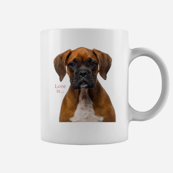 Boxer Dog Shirt Dog Mom Dad Love Is Puppy Pet Women Men Kids Coffee Mug