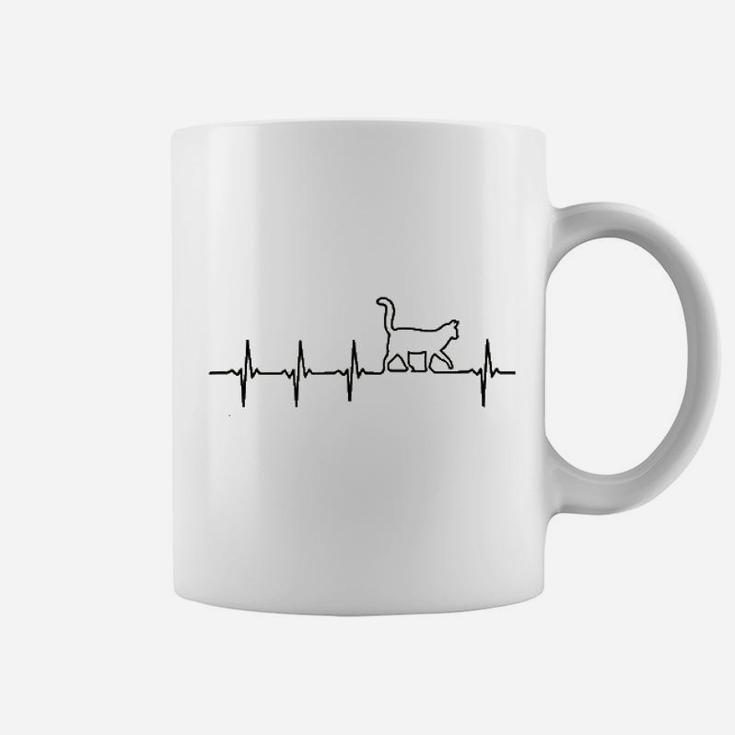 Cat Heartbeat Ekg I Love My Cat Coffee Mug