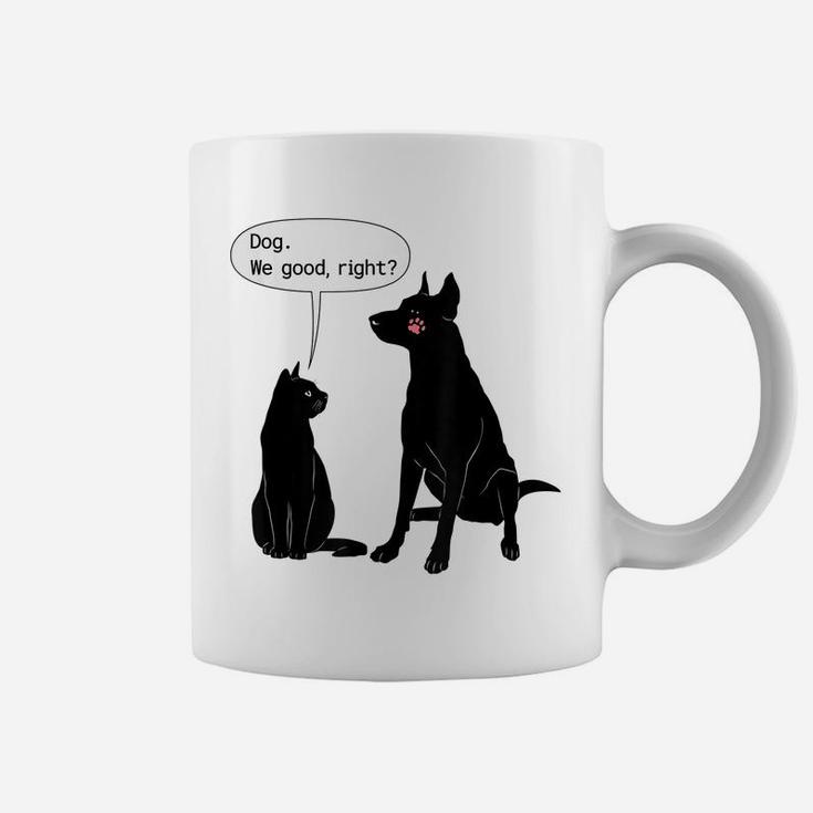 Cat Humor Cat Slap Dog Funny Black Cat And Dog Lovers Coffee Mug