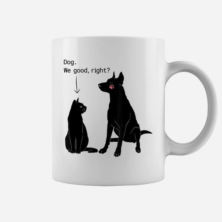 Cat Humor Cat Slaps Dog Funny Dog And Cat Lovers Coffee Mug