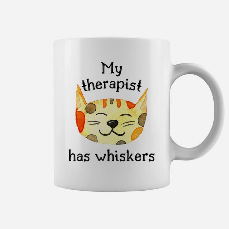 Cat Lovers' My Therapist Has Whiskers Cute Funny Coffee Mug
