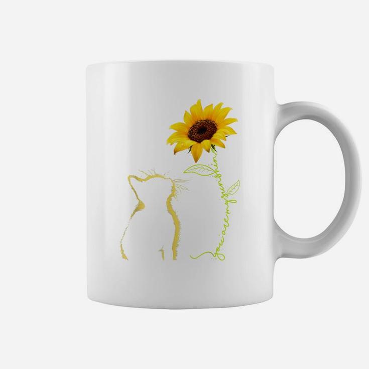 Cat You Are My Sunshine Sunflower Cat Lovers Mom Dad Gifts Coffee Mug