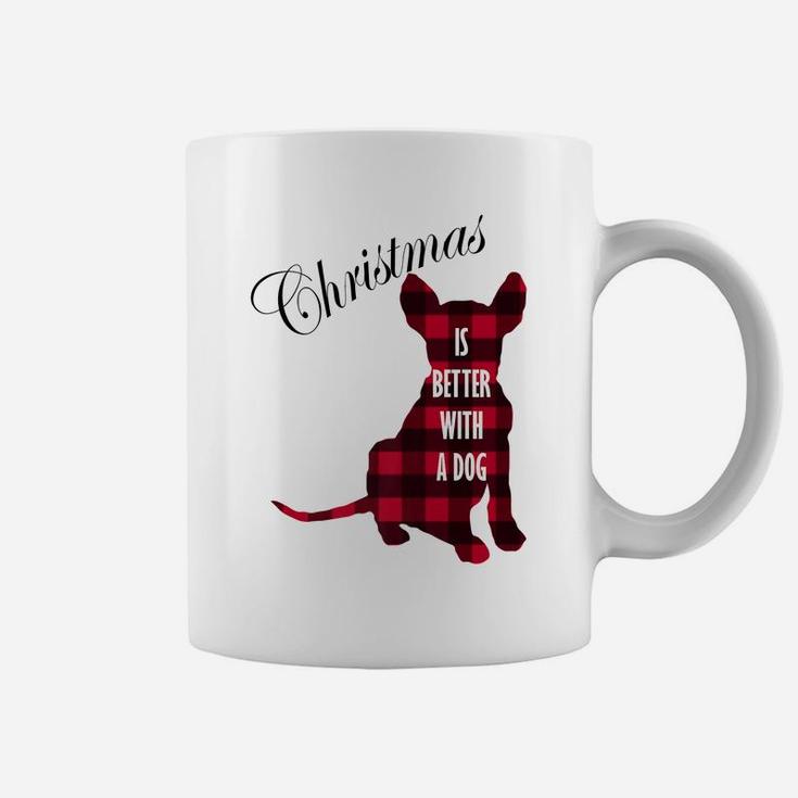 Christmas Is Better With A Dog | Buffalo Plaid Puppy Coffee Mug