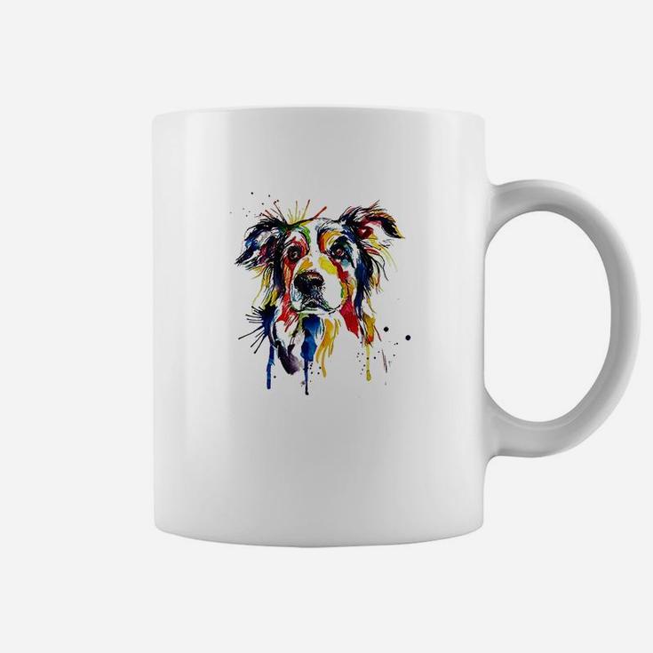 Colorful Border Collie Dog Lover Dad Mom Coffee Mug