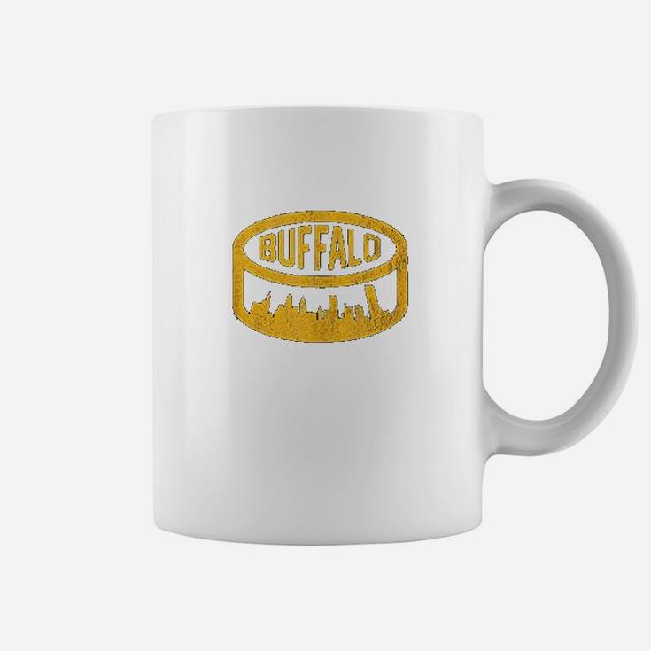 Cool Buffalo Hockey Puck City Skyline Coffee Mug