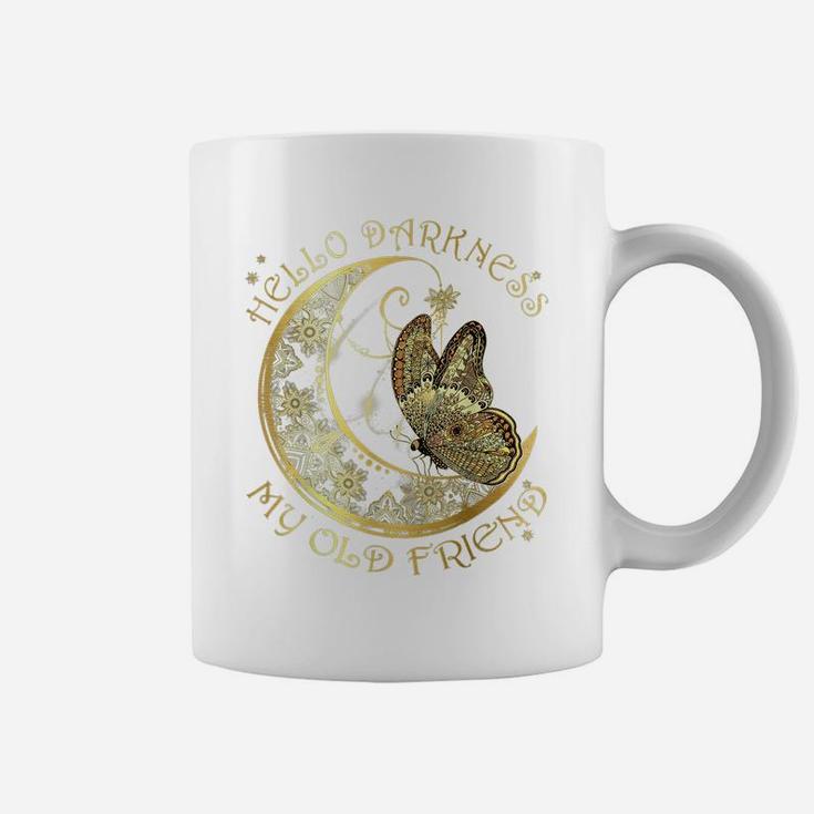 Crescent Moon Butterfly Hello Darkness My Old Friend Coffee Mug