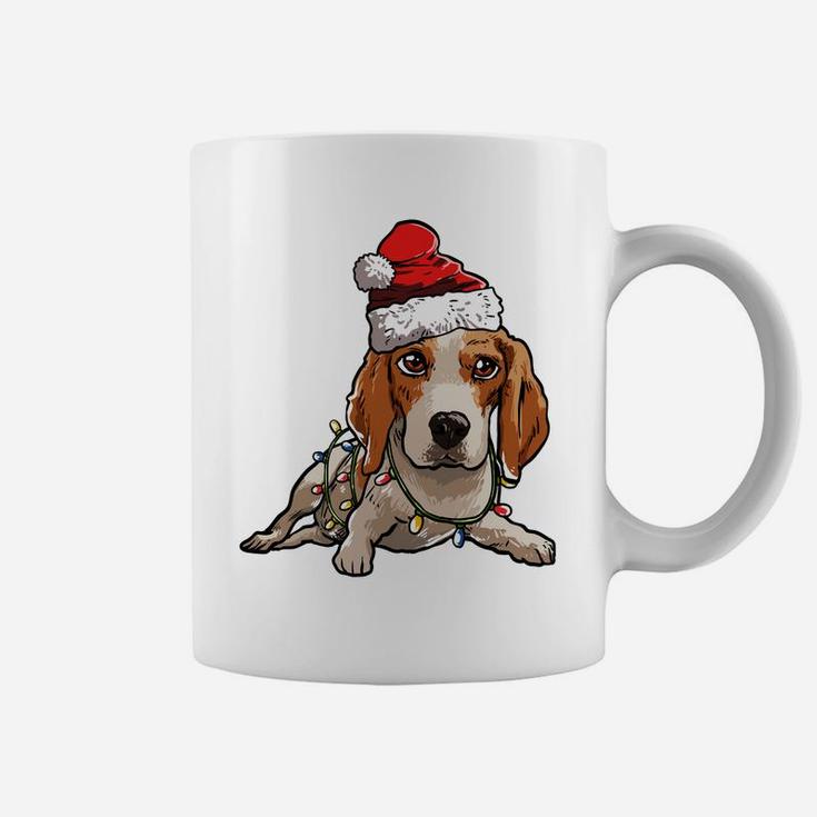 Cute Beagle Retriever Santa Christmas Tree Lights Xmas Sweatshirt Coffee Mug