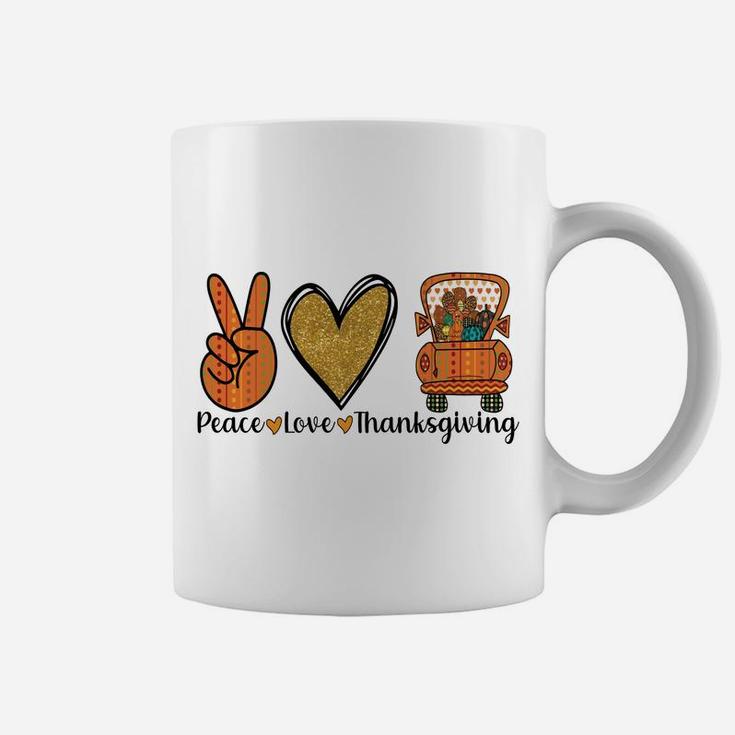 Cute Blessed Thanksgiving Costume, Peace Love Thanksgiving Coffee Mug