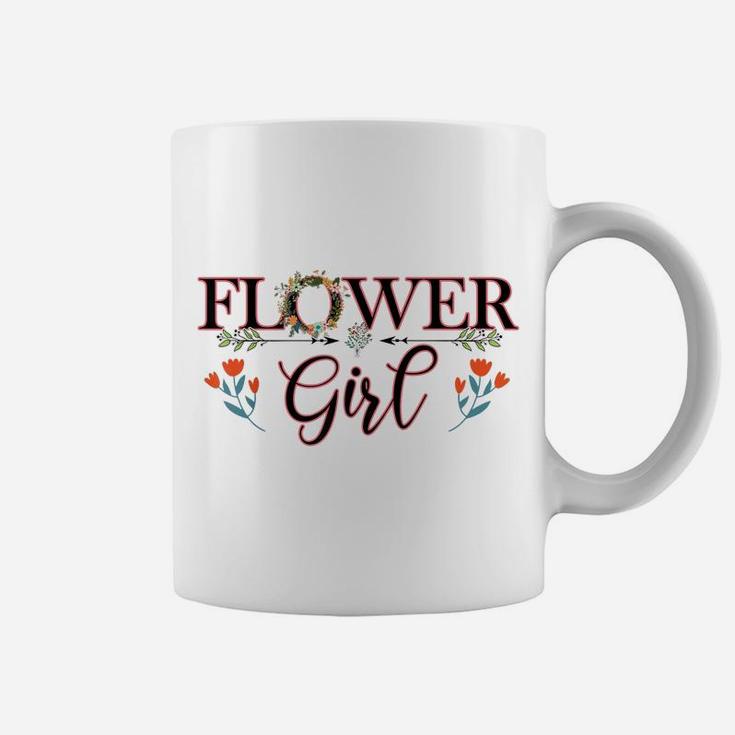 Cute Flower Girl, Flower Ring Wreath Design Gifts Women Kids Coffee Mug