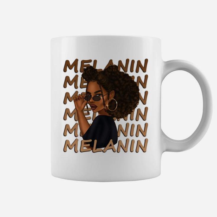 Cute Melanin Afro Natural Hair Queen Black Girl Magic Gift Coffee Mug
