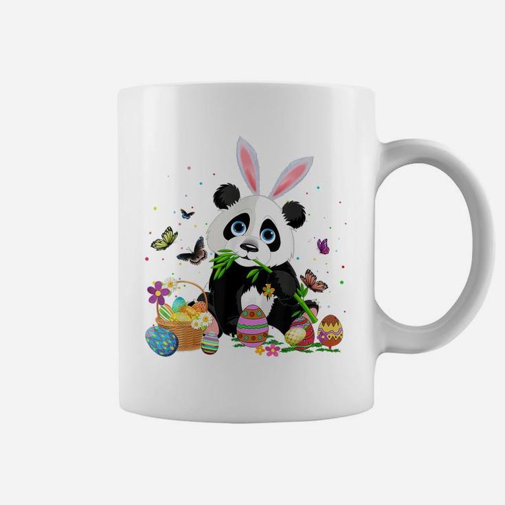 Cute Panda Bunny Egg Hunting Colorful Egg Happy Easter Day Coffee Mug