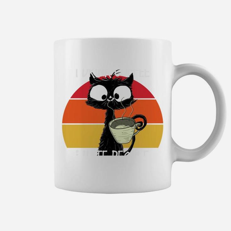 Cute Vintage Cat | Retro Cat | Coffee Cat | Black Cat Coffee Mug