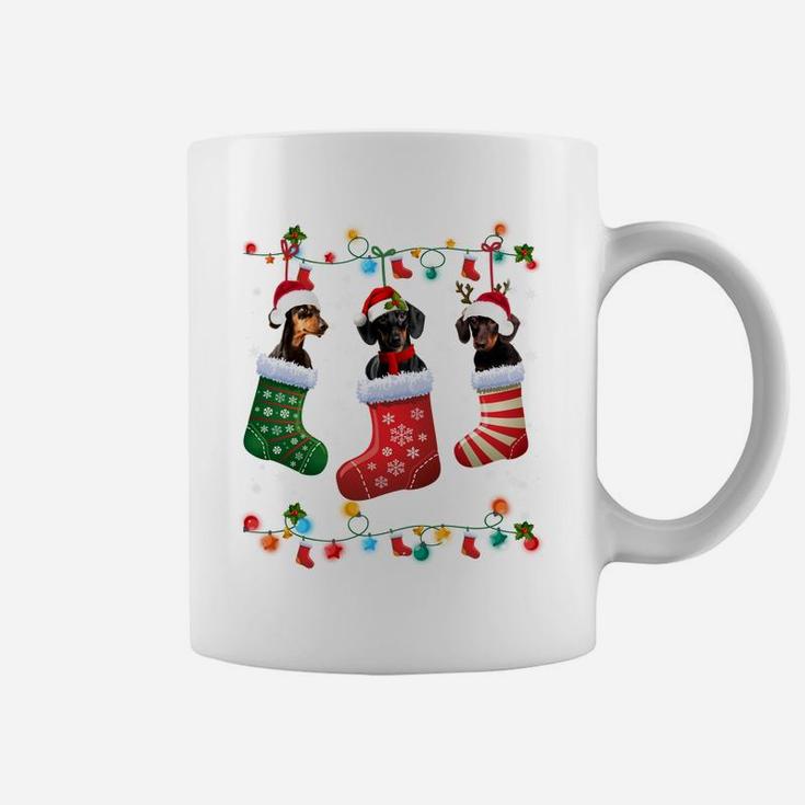 Dachshund Christmas Socks Funny Xmas Pajama Dog Lover Gift Sweatshirt Coffee Mug