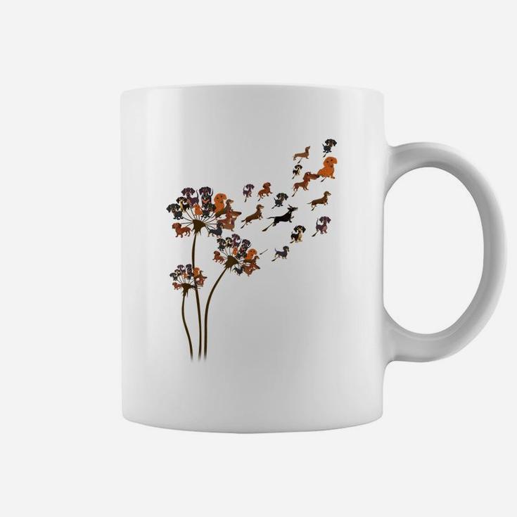 Dachshund Dog Dandelion Flower Funny Animal Lovers Men Women Coffee Mug