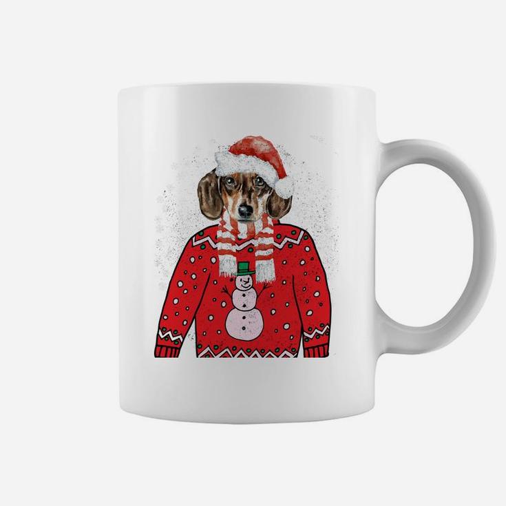 Dachshund Weiner Dog Doxie Ugly Xmas Santa Puppy Gift Outfit Sweatshirt Coffee Mug