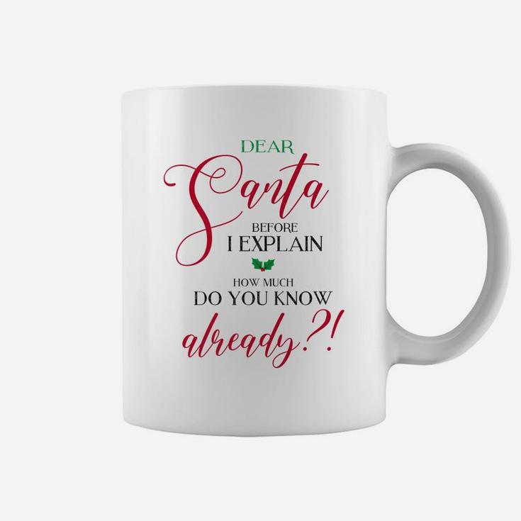 Dear Santa Before I Explain - Christmas Coffee Mug
