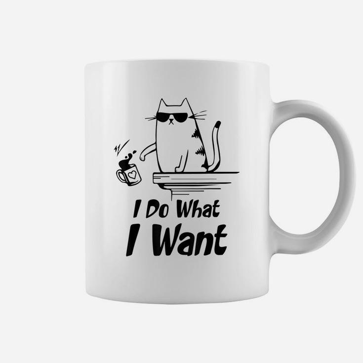 Do What I Want Black Cat Red Cup Funny Graphic Coffee Mug