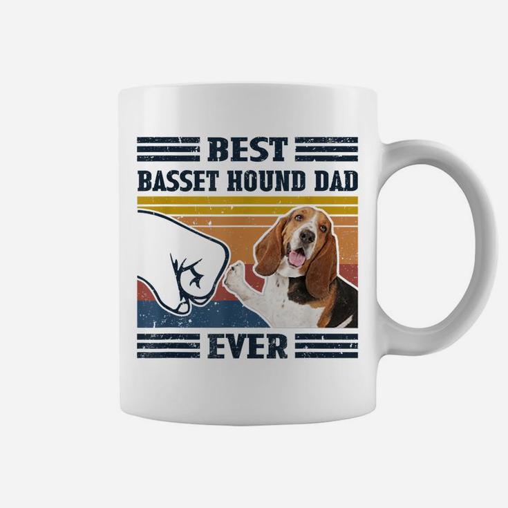 Dog Vintage Best Basset Hound Dad Dad Ever Father's Day Coffee Mug