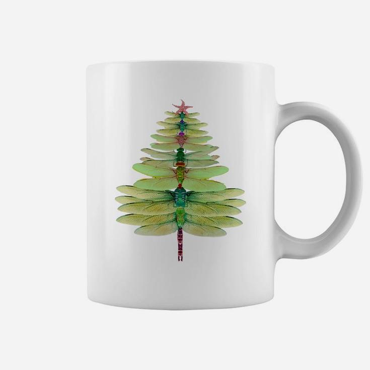 Dragonfly Christmas Tree Funny Dragonfly Lovers Xmas Sweatshirt Coffee Mug