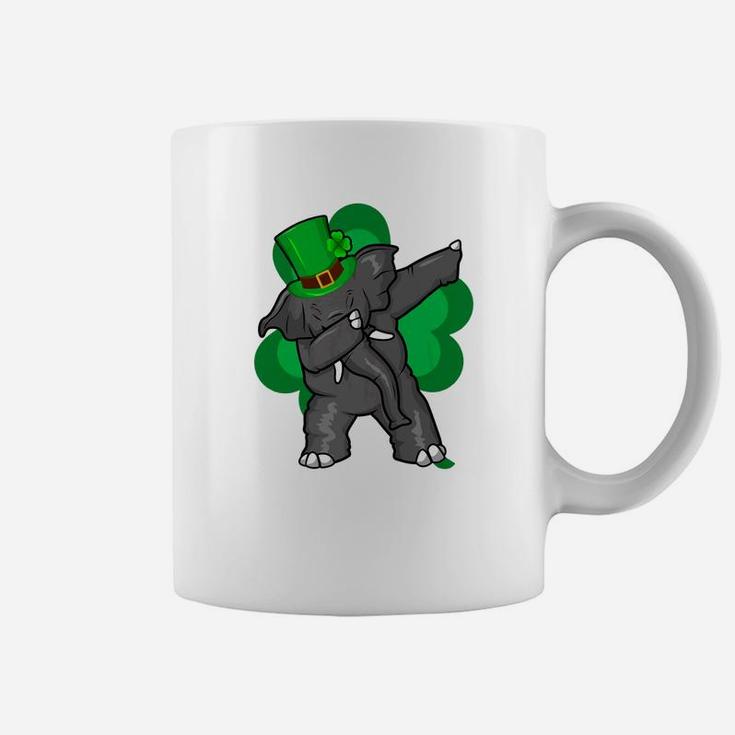 Elephant Dabbing St Patricks Day Irish Shamrock Kids Coffee Mug