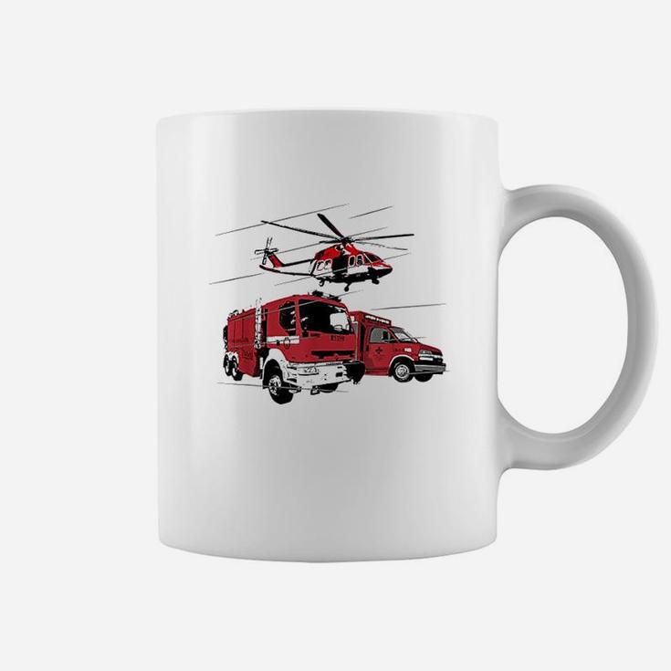 Ems Fire Truck Ambulance Rescue Helicopter Coffee Mug
