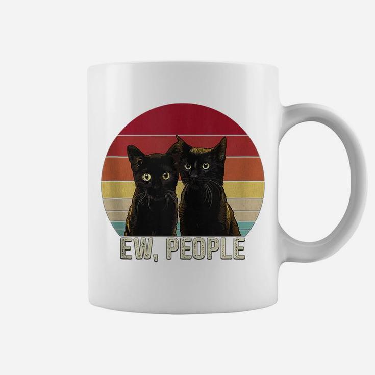 Ew People Funny Black Cats Vintage Kitten Lover Retro Womens Coffee Mug